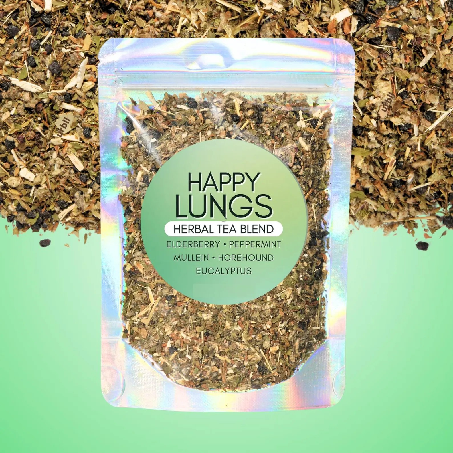 Happy Lungs herbal tea pouch